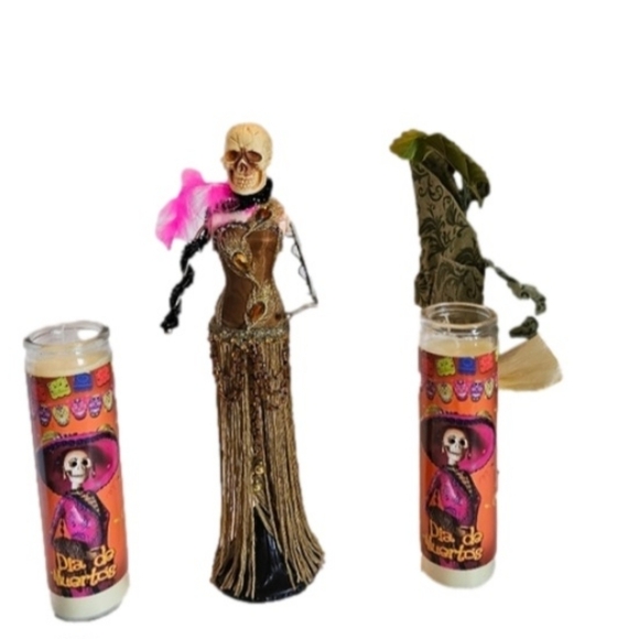 Bundle Hand crafted Catrina Day of the Death celebration dia de muetos candles … - Picture 2 of 12